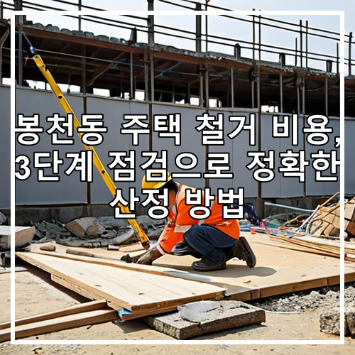 봉천동 주택 철거 비용, 3단계 점검으로 정확한 산정 방법