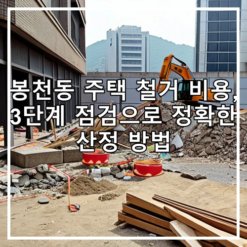 봉천동 주택 철거 비용, 3단계 점검으로 정확한 산정 방법