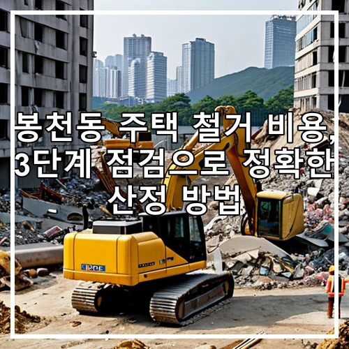 봉천동 주택 철거 비용, 3단계 점검으로 정확한 산정 방법