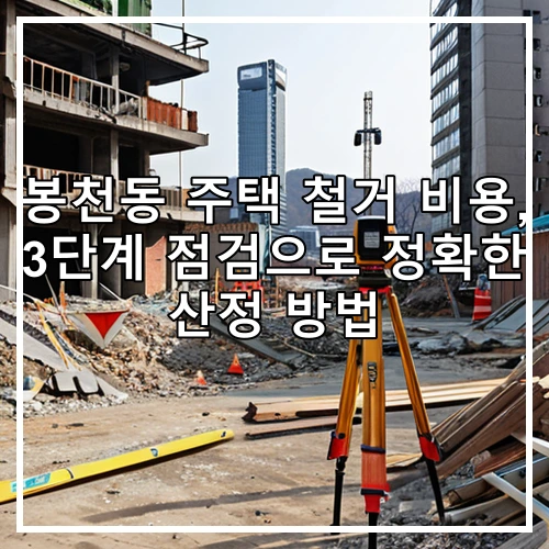 봉천동 주택 철거 비용, 3단계 점검으로 정확한 산정 방법