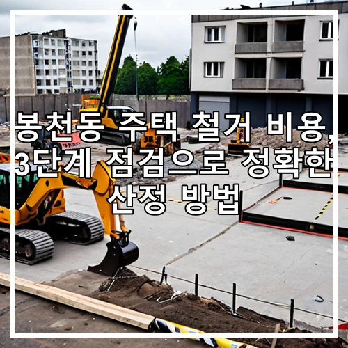 봉천동 주택 철거 비용, 3단계 점검으로 정확한 산정 방법