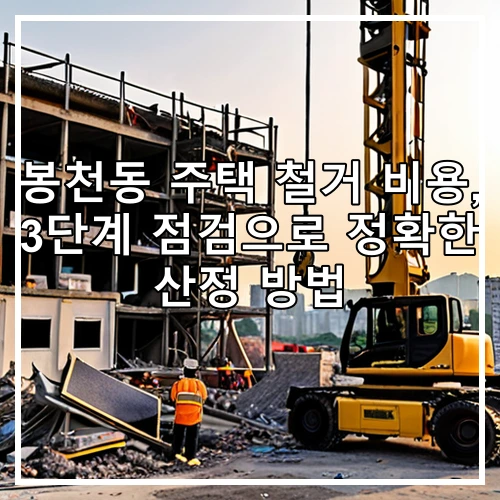 봉천동 주택 철거 비용, 3단계 점검으로 정확한 산정 방법
