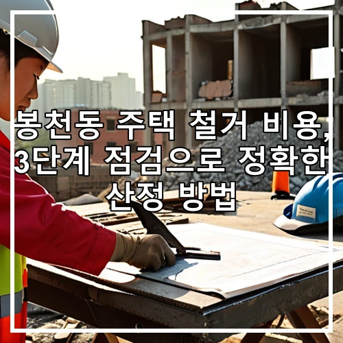 봉천동 주택 철거 비용, 3단계 점검으로 정확한 산정 방법