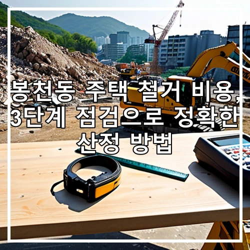 봉천동 주택 철거 비용, 3단계 점검으로 정확한 산정 방법