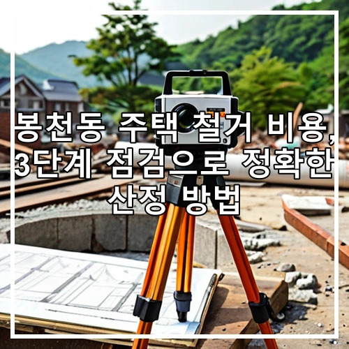 봉천동 주택 철거 비용, 3단계 점검으로 정확한 산정 방법