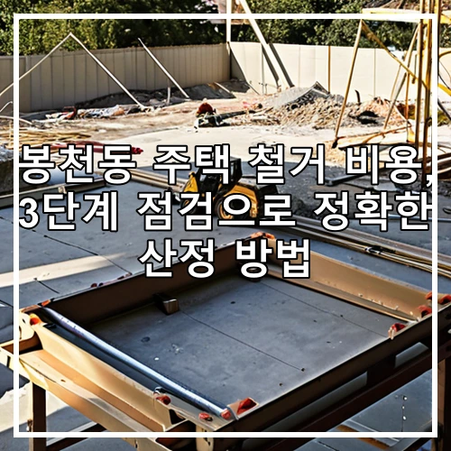봉천동 주택 철거 비용, 3단계 점검으로 정확한 산정 방법