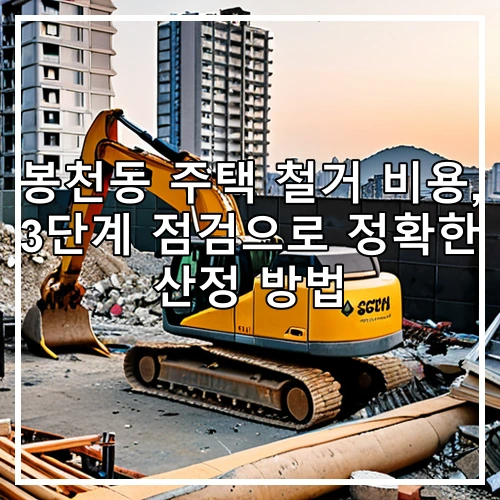 봉천동 주택 철거 비용, 3단계 점검으로 정확한 산정 방법