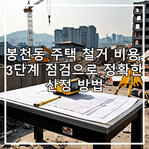 봉천동 주택 철거 비용, 3단계 점검으로 정확한 산정 방법