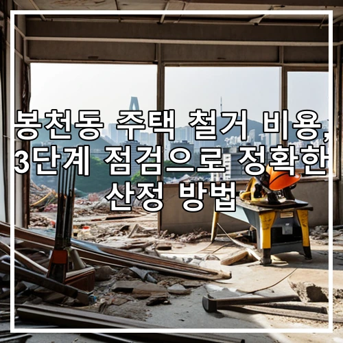 봉천동 주택 철거 비용, 3단계 점검으로 정확한 산정 방법