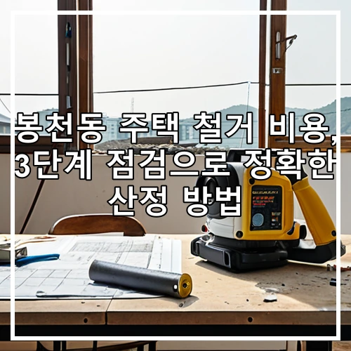 봉천동 주택 철거 비용, 3단계 점검으로 정확한 산정 방법