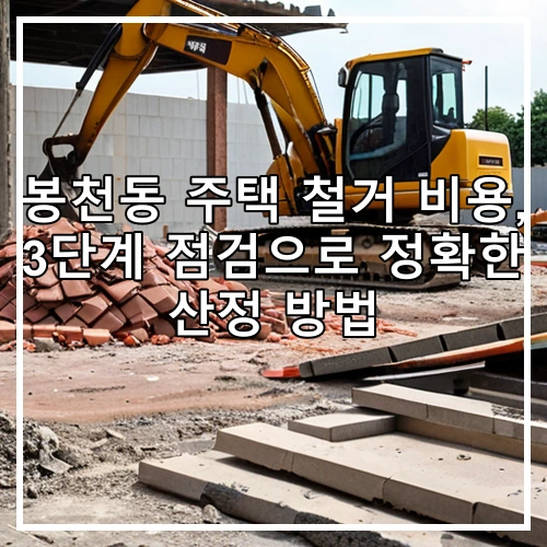 봉천동 주택 철거 비용, 3단계 점검으로 정확한 산정 방법