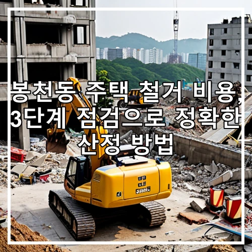 봉천동 주택 철거 비용, 3단계 점검으로 정확한 산정 방법