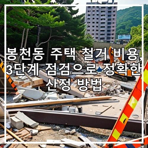 봉천동 주택 철거 비용, 3단계 점검으로 정확한 산정 방법