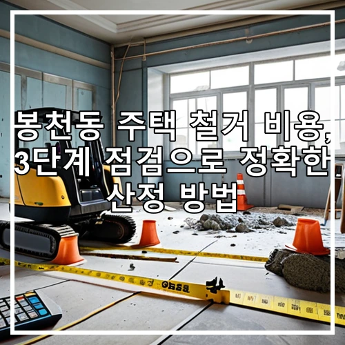 봉천동 주택 철거 비용, 3단계 점검으로 정확한 산정 방법