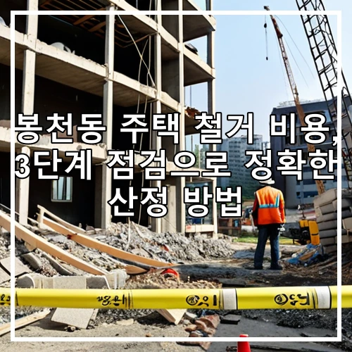 봉천동 주택 철거 비용, 3단계 점검으로 정확한 산정 방법
