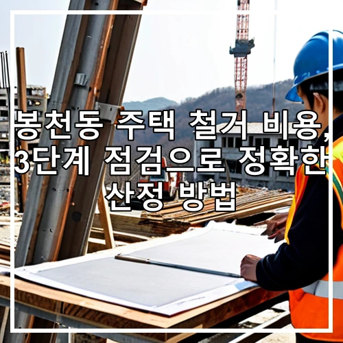 봉천동 주택 철거 비용, 3단계 점검으로 정확한 산정 방법