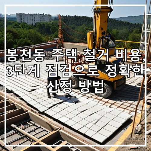 봉천동 주택 철거 비용, 3단계 점검으로 정확한 산정 방법
