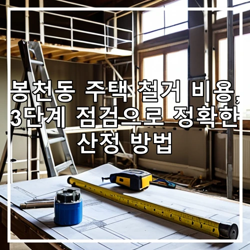 봉천동 주택 철거 비용, 3단계 점검으로 정확한 산정 방법