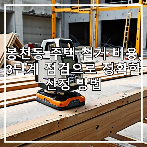 봉천동 주택 철거 비용, 3단계 점검으로 정확한 산정 방법