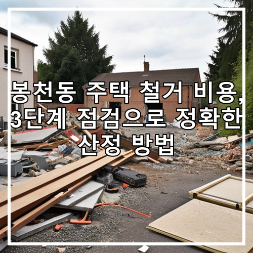 봉천동 주택 철거 비용, 3단계 점검으로 정확한 산정 방법