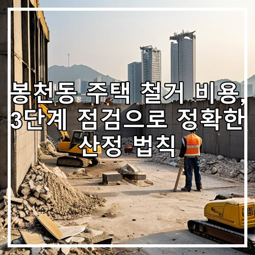 봉천동 주택 철거 비용, 3단계 점검으로 정확한 산정 법칙