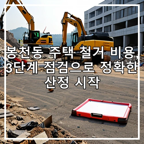 봉천동 주택 철거 비용, 3단계 점검으로 정확한 산정 시작