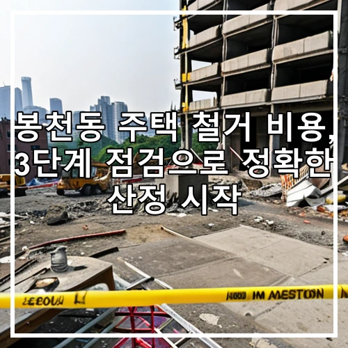 봉천동 주택 철거 비용, 3단계 점검으로 정확한 산정 시작