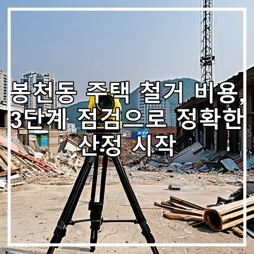 봉천동 주택 철거 비용, 3단계 점검으로 정확한 산정 시작