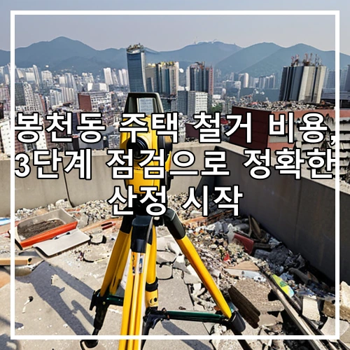 봉천동 주택 철거 비용, 3단계 점검으로 정확한 산정 시작