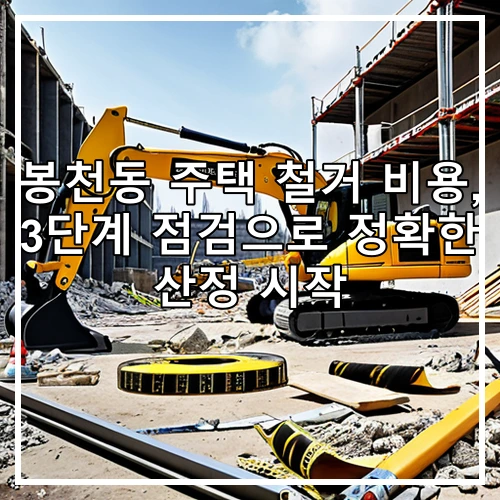봉천동 주택 철거 비용, 3단계 점검으로 정확한 산정 시작