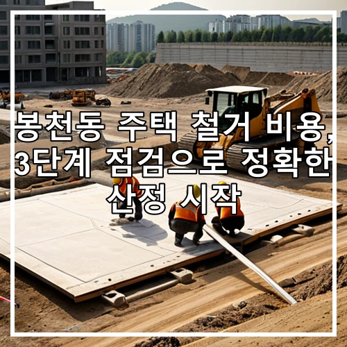 봉천동 주택 철거 비용, 3단계 점검으로 정확한 산정 시작