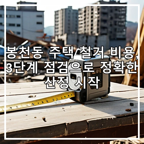 봉천동 주택 철거 비용, 3단계 점검으로 정확한 산정 시작