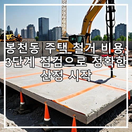 봉천동 주택 철거 비용, 3단계 점검으로 정확한 산정 시작