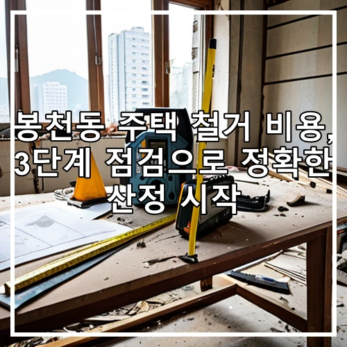 봉천동 주택 철거 비용, 3단계 점검으로 정확한 산정 시작