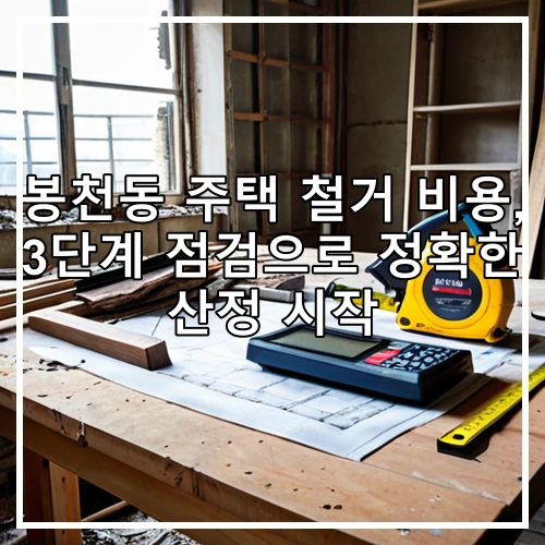 봉천동 주택 철거 비용, 3단계 점검으로 정확한 산정 시작