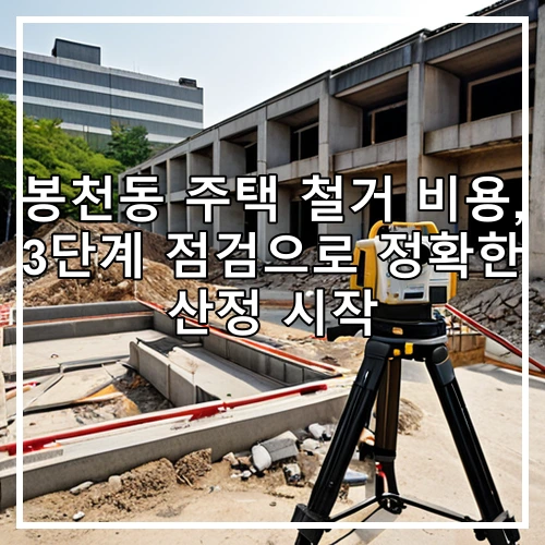 봉천동 주택 철거 비용, 3단계 점검으로 정확한 산정 시작