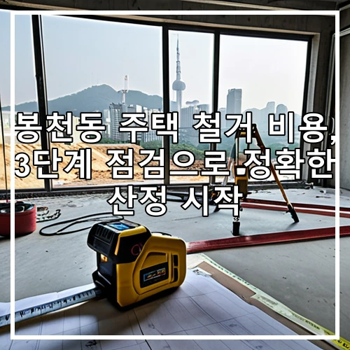 봉천동 주택 철거 비용, 3단계 점검으로 정확한 산정 시작