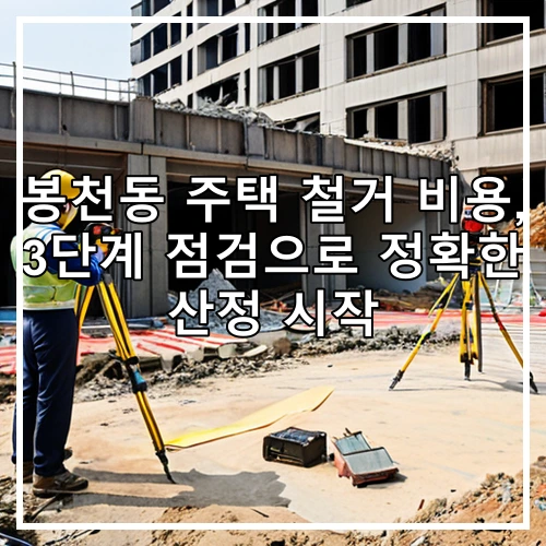 봉천동 주택 철거 비용, 3단계 점검으로 정확한 산정 시작