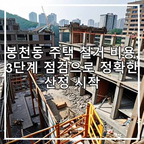 봉천동 주택 철거 비용, 3단계 점검으로 정확한 산정 시작