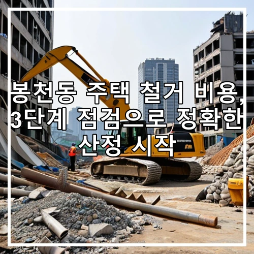 봉천동 주택 철거 비용, 3단계 점검으로 정확한 산정 시작