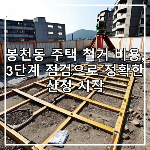 봉천동 주택 철거 비용, 3단계 점검으로 정확한 산정 시작