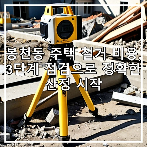 봉천동 주택 철거 비용, 3단계 점검으로 정확한 산정 시작