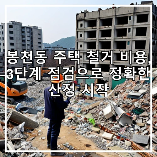 봉천동 주택 철거 비용, 3단계 점검으로 정확한 산정 시작