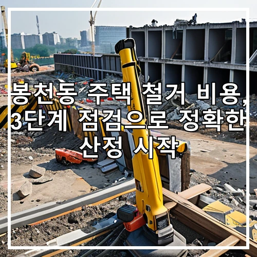 봉천동 주택 철거 비용, 3단계 점검으로 정확한 산정 시작