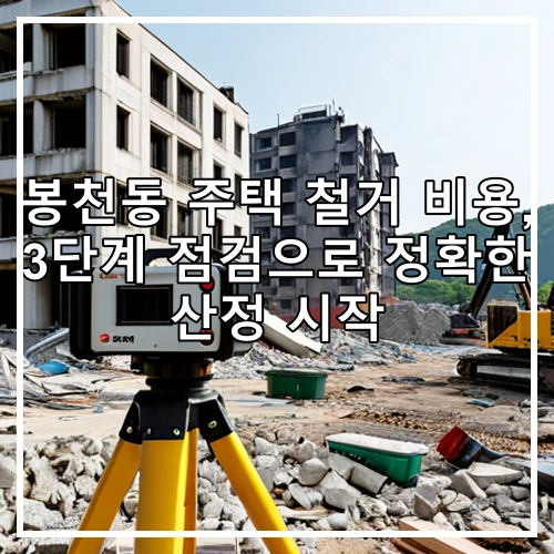 봉천동 주택 철거 비용, 3단계 점검으로 정확한 산정 시작