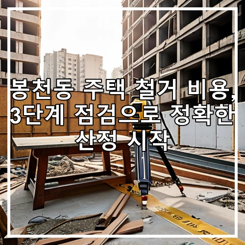 봉천동 주택 철거 비용, 3단계 점검으로 정확한 산정 시작