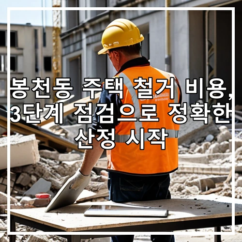 봉천동 주택 철거 비용, 3단계 점검으로 정확한 산정 시작