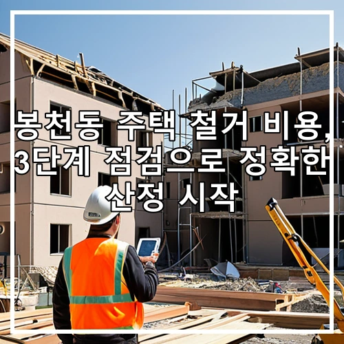 봉천동 주택 철거 비용, 3단계 점검으로 정확한 산정 시작