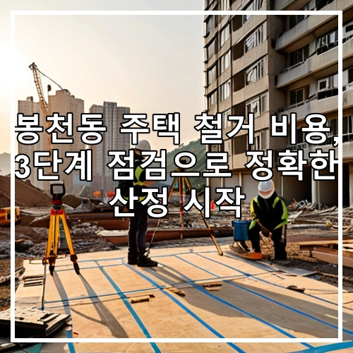 봉천동 주택 철거 비용, 3단계 점검으로 정확한 산정 시작