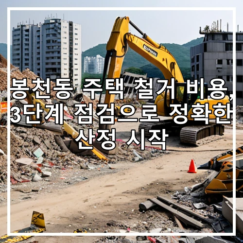 봉천동 주택 철거 비용, 3단계 점검으로 정확한 산정 시작